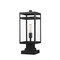 Z-Lite Nuri 1 Light Outdoor Pier Mounted Fixture, Black & Clear 596PHMS-SQPM-BK - alternate 1